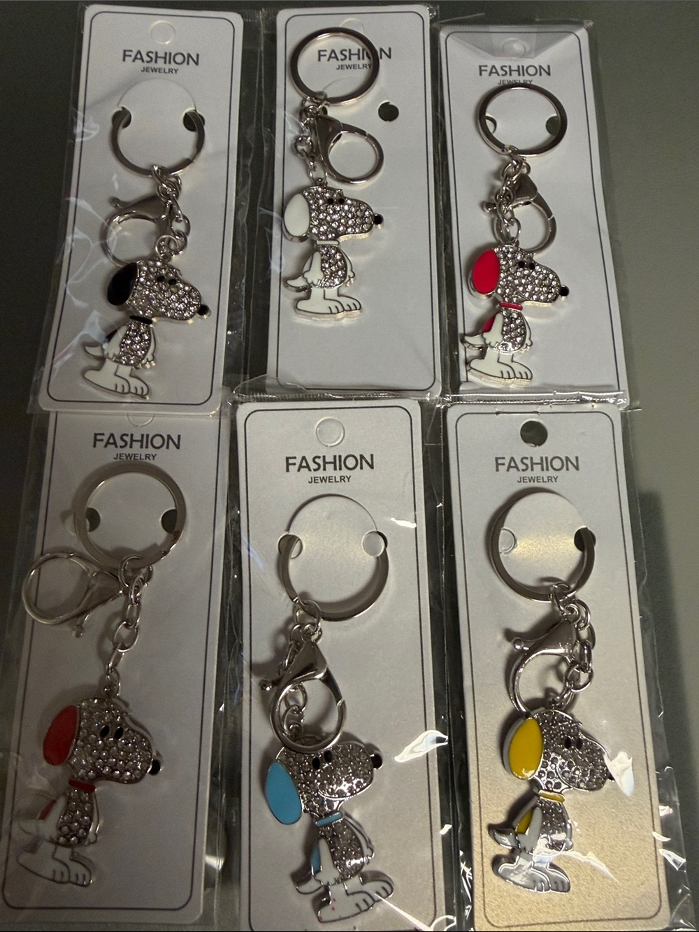 Snoopy silver Keychain bag charm - Assorted Colors pick one